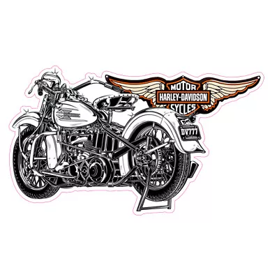 $7 • Buy Harley Davidson Motorcycle With Logo  Laptop , Car  Decal Sticker 