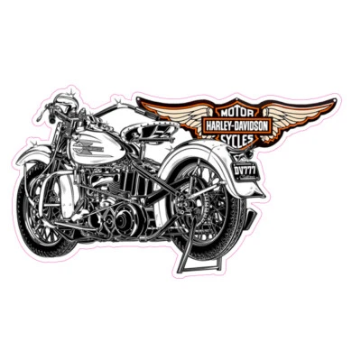 $7 • Buy Harley Davidson Motorcycle With Logo  Laptop , Car  Decal Sticker 