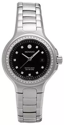 New Movado 800 Series Diamond Ladies Black Dial Dive Watch Srp $1695 • $289