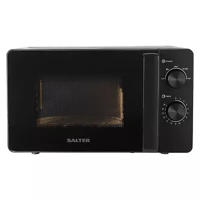 Salter 20 L Manual Microwave 35-Min Timer 27cm Turntable Even Cook Kuro Black • £84.99