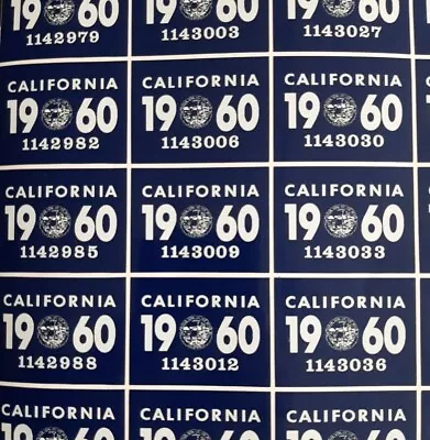 1960 California YOM DMV Car Truck Trailer License Plate Sticker / Tag CA 1956/60 • $12