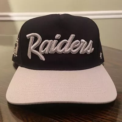 Los Angeles Oakland Las Vegas Raiders Script '47 Hitch NFL Snapback Cap Hat OSFA • $24.99