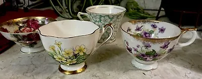 Vintage Bone China Tea Cups Set Of 4 • $44.97