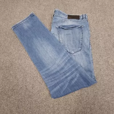 Hugo Boss Jeans Mens 36 Blue Tapered Denim Stretch Cotton Pants Size 36 • $39.88