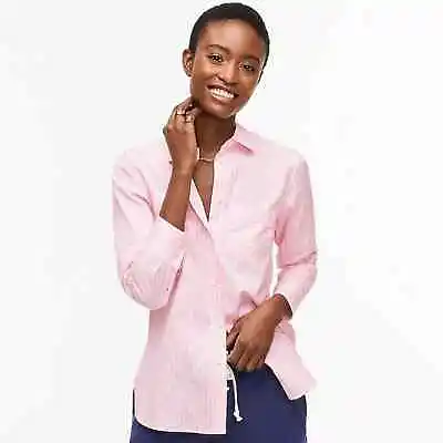 J. Crew/ Thomas Mason WOMEN'S SIZE 12 Classic Fit Pink/White Stripe Shirt • $43.98