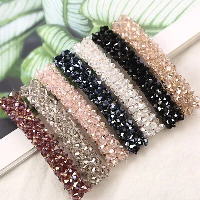 Fashion Women Girl Bling Crystal Rhinestone Hair Clip Barrette Hairpin Clips • £3.29