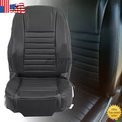 For 2007 2008 2009 Fits Ford Mustang Driver Bottom & Top Leather Cover Black • $90.94