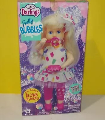 Pretty Bubbles Doll Really Blows Bubbles Meritus Little Darlings 1992 New! • $41.63