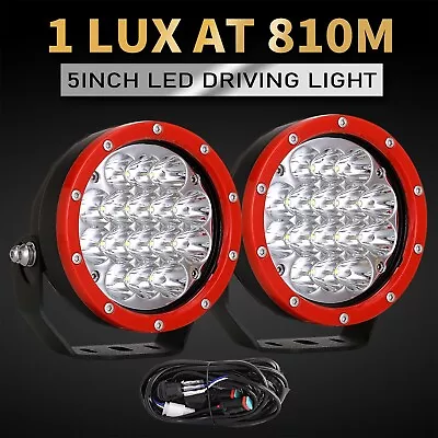 Pair 5inch Round LED Spotlights Offroad Driving Light Work ATV SUV Fog Headlight • $72.95