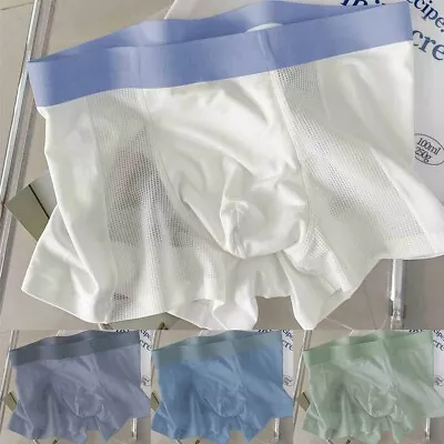 Men Underwear Boxer Briefs Ice Silk Shorts Panties Bulge Pouch Trunks Underpants • $8.51