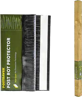£24.90 • Buy Gate Post Postsaver Rot Protection Sleeve Wrap & Tape 5x5  To 6x6  Posts Pack Of