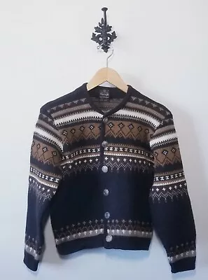 Vintage Norvyk Wool Ski Cardigan Size S Sweater Icelandic  • $29.99