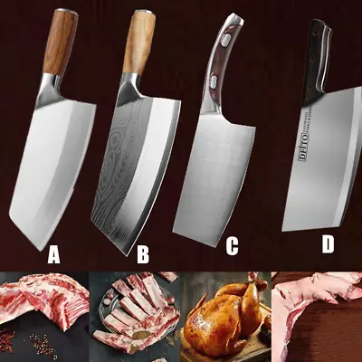 Handmade Forged Kitchen Knife Stainless Steel Meat Cleaver Chef Slicing Knives • $9.99