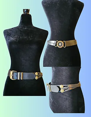 Gianni Versace Metal Logo Genuine Leather Belt  Unisex  • $268