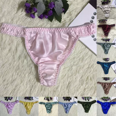 Sexy Women Silk Satin Briefs G-String Panties Bikinis Thongs Underwear Knickers • $4.23