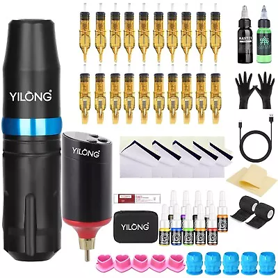 YILONG S1 Wireless Tattoo Pen Machine Kit Complete Power Supply 20PCS Needles • $59.99