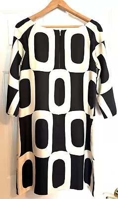 Maggy London Mod Geo Print 100% Silk Dress Size 10 • $29