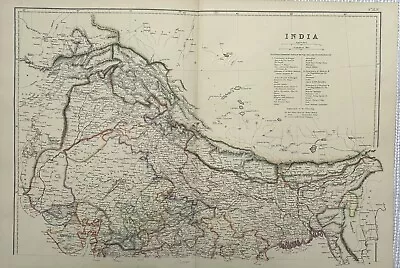 1860 North India Hand Coloured Antique Map By G.W. Blackie • $31.07