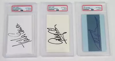 EMERSON LAKE & PALMER Signed Autograph Auto Index Card Set Slab By 3 PSA JSA BAS • $499.99