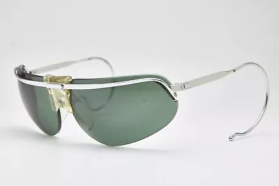 1980s Vintage BARUFFALDI Moto Retro Eyeglasses Silver Sunglasses Green Glasses • $100