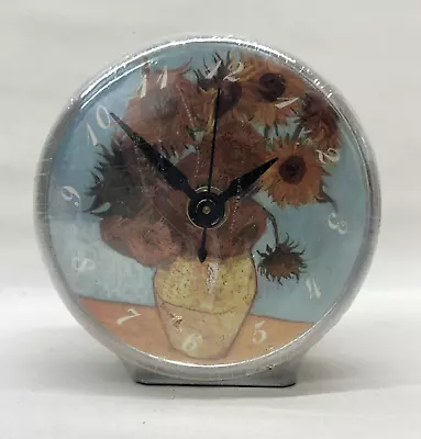 Vintage Magnetic Clock Van Gogh Sunflowers Museum Company New • $24.99