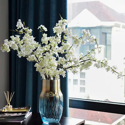 Charm Artificial Cherry Blossom Flower Silk Long Branch Flower Home Decor Gift • $5.12