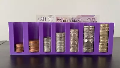 Coin Cash Note Money Organiser Mini Storage Box Holder Sorter Savings Wallet Pp • £9.99