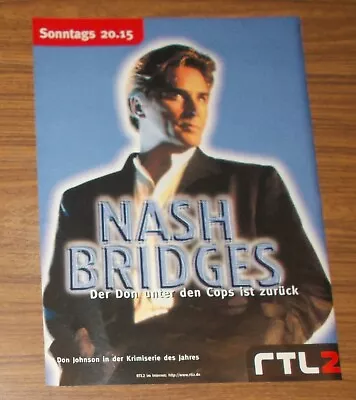 Seltene Werbung RTL2 - NASH BRIDGES - Der Don Unten Den Cops Ist Zurück 1996 • £4.11