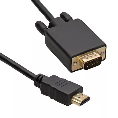 HDMI 19 Pin To SVGA 15 Pin PC Or Laptop To Monitor TV Video Cable 1.8m • £9.38