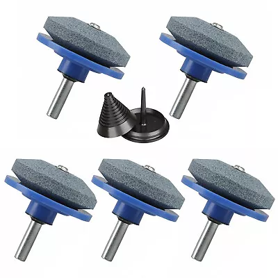 5Pcs Lawn Mower Faster Blade Sharpener Grinding Power Drill Garden Kit Universal • $311.52