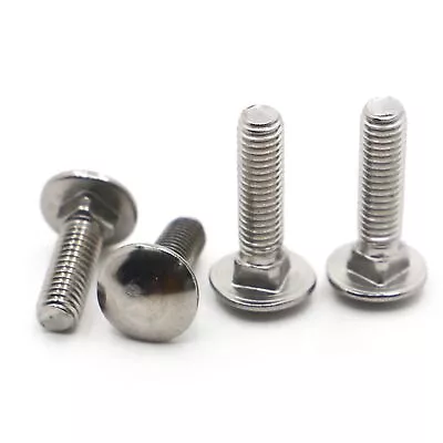 Truss Round Head Screw Coach Bolt Square Neck Carriage GB12 M4 To M12 1 To 10Pcs • £9.39