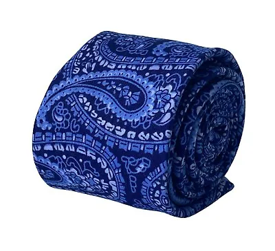 Frederick Thomas Designer - Dark & Light Blue Paisley Mens 100% Cotton Men-s Tie • £15.99