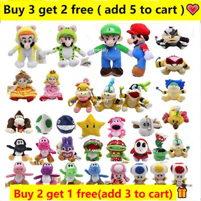 Super Mario Bros Plush Toys Stuffed Soft Collection Doll Kids Birthday Gifts • $9.49