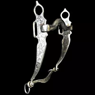 Vintage Sterling Silver Nevada Shank Sterling Silver Low Curb Bridle Show Bit • $399.99