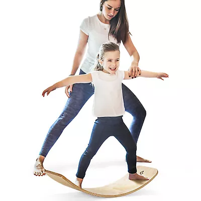 Wooden Wobble Balance Board Kids Adult 35  Rocker Board Toy Support 660LBS • $69.99