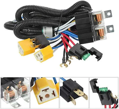 H4 LED Headlight Brightness Intensifier Wiring Harness For Jeep Cherokee XJ YJ • $14.24