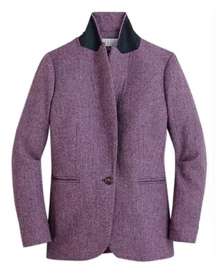 J. Crew Parke Blazer NWT 6P Purple Herringbone Tweed Jacket 4 • $175