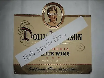 Marilyn Monroe Vintage 1940s Unused Dolly Madison California White Wine Label • $300