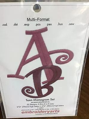 Embroideryarts- Teen Monogram Set For Embroidery Machines • $49.95