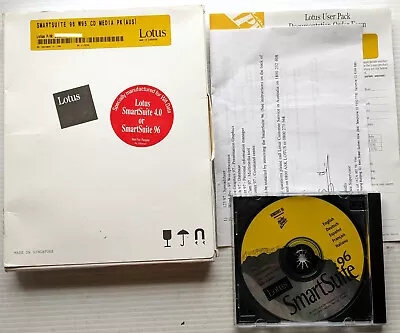 Lotus SmartSuite 96 Software CD In Box W/ Paperwork For Windows 95 • £20.81