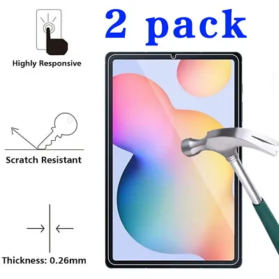 £6.94 • Buy UK 2 Pack Tempered Glass Screen Protector Cover For Samsung Galaxy Tab A/Tab S