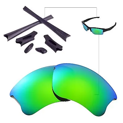 New WL Polarized Emerald Lenses And Black Rubber Kit For Oakley Flak Jacket XLJ • $13.99