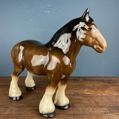 £14.99 • Buy Melba Ware Shire Horse Large Brown Ornament Ceramic Collectible Animal