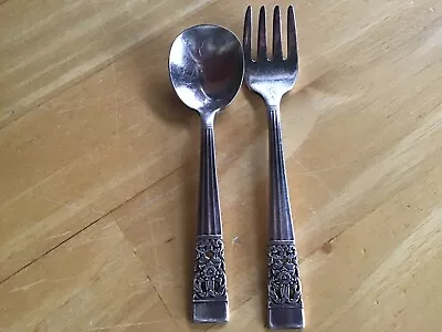 Oneida Community Plate Coronation Silverplate 2 Piece Child’s Fork & Spoon • $9.99