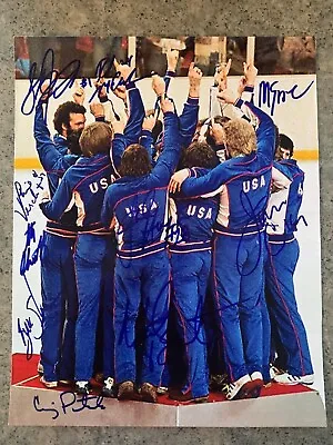 1980 Usa Olympic Hockey Gold Medal 10 Signed Podium 8x10 Eruzione Craig Broten • $165