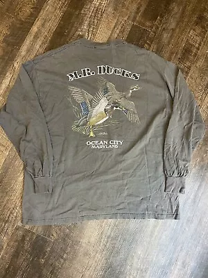 Vintage Mr Ducks Grey Long Sleeve Mallard 1999 Graphic Men’s XL • $10