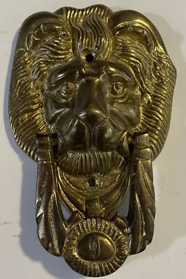 Vintage Solid Brass Lion Head Door Knocker Made In India 6x4” • $24.99