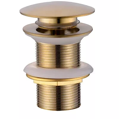 £15.36 • Buy Bathroom Basin Sink Pop Up Drain Slot Plug Waste Drain, Brushed Gold Brass UK