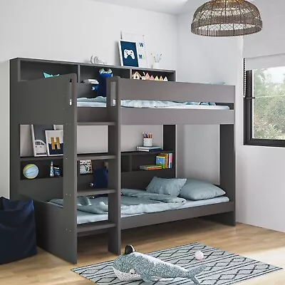 Grey Bunk Bed With Storage Shelves - Aire AIR002 • £359.92