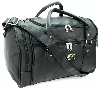 16  Cabin Approved Pu Leather Holdall Luggage Weekend Duffel Travel Gym Bag • £14.99